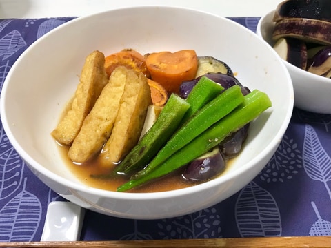 夏野菜と厚揚げの焼き浸し